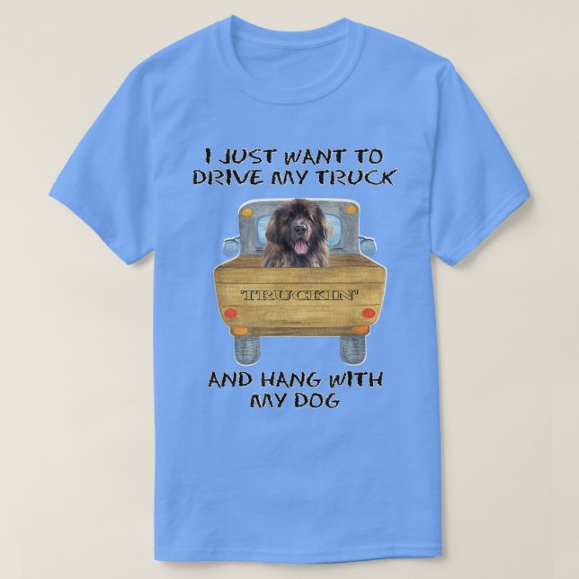 Lkw-Fahrer Hund Leonberger T-Shirt (Design vorne)