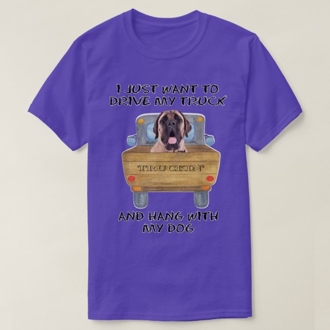 Lkw-Fahrer Hund Mastiff T-Shirt (Design vorne)