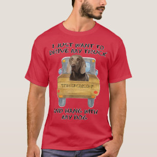 Lkw-Fahrer Hund Weimaraner T-Shirt