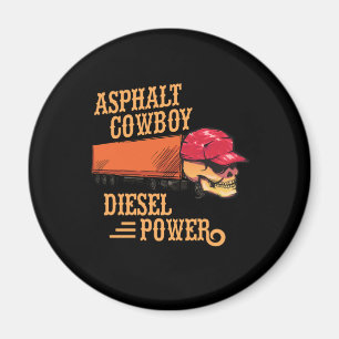 Lkw-Fahrer Lkw Skull Asphalt Cowboy Diesel P Magnet