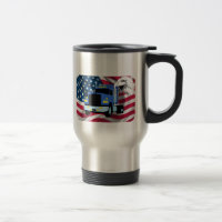 LKW-Fahrer-Reise-Tasse mit US-Flagge und -adler