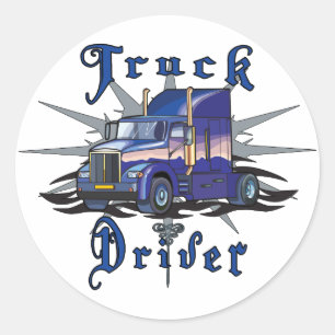 LKW-Fahrer Runder Aufkleber
