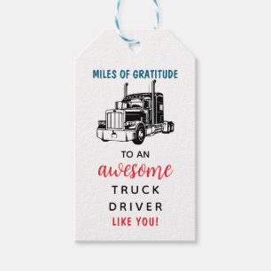 LKW-Fahrer-Schätzungs-Woche Danke-Tags Geschenkanhänger