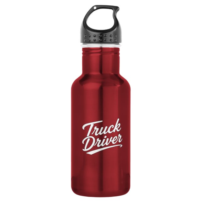 LKW-Fahrer Skript-Typografie-Geschenk Edelstahlflasche (Vorderseite)