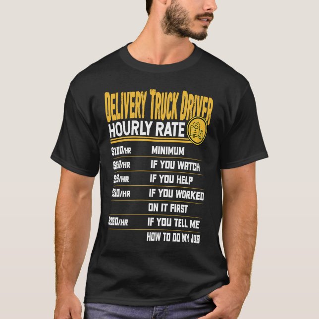 Lkw-Fahrer Stundenpreis Postal T-Shirt (Vorderseite)