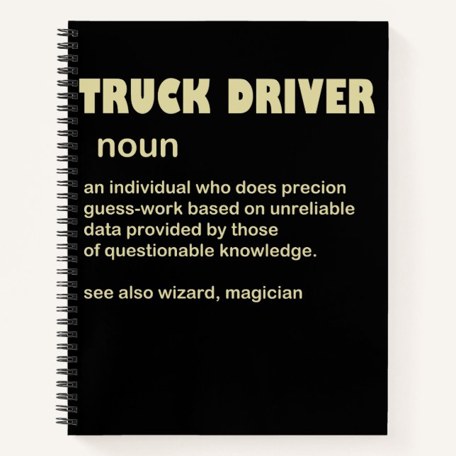 LKW-Fahrer-Substantiv - LKW-Fahrergeschenk Notizbuch (Vorderseite)