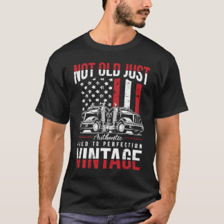 LKW-Fahrer US-Flagge LKW-Fahren Schwerer LKW Alter T-Shirt