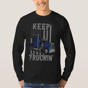 LKW-Fahrer Vintag US-amerikanische Flagge Kee T-Shirt