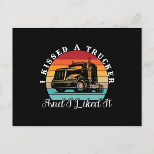 Lkw-Fahrer. Vintage Kleidung der 90er Postkarte