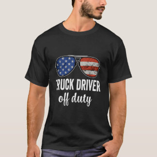 Lkw-Fahrer von der amerikanischen Flagge Sonnenbri T-Shirt