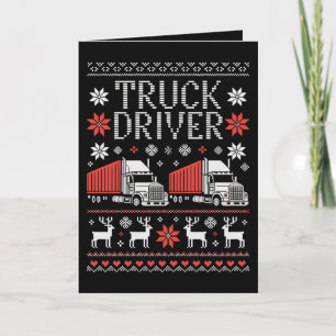 LKW-Fahrer Weihnachten Xmas hässlicher Sweater Ren Karte