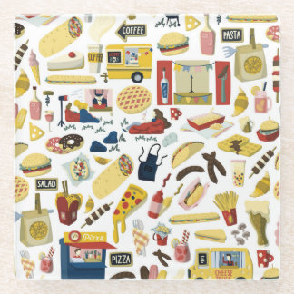 LKW-Fest: Cartoon Muster Glasuntersetzer