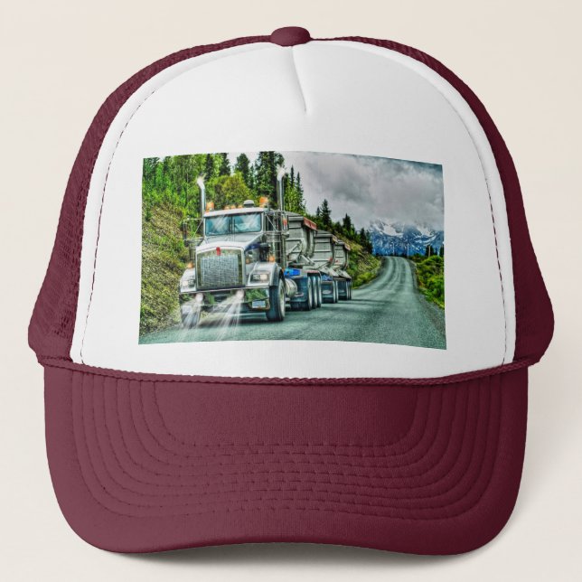 LKW-Foto Silbergrau Art Truckerkappe (Vorderseite)