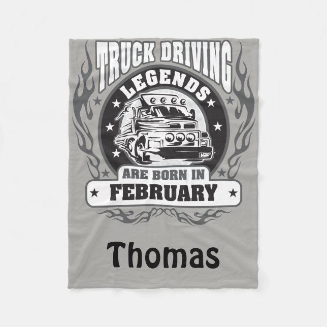 Lkw-Führerhauslegende sind im Februar Geboren und  Fleecedecke (Vorderseite)
