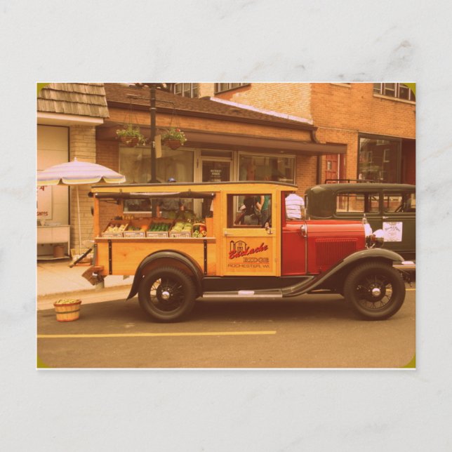 LKW für klassische Lebensmittel Postkarte (Vorderseite)