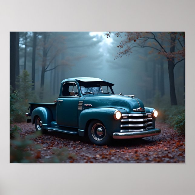 LKW für klassischen Lieferwagen Poster (Vorne)