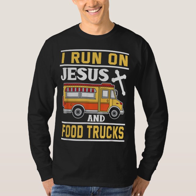 LKW für Nahrungsmittel Ich fahre mit Jesus- und Na T-Shirt (Vorderseite)
