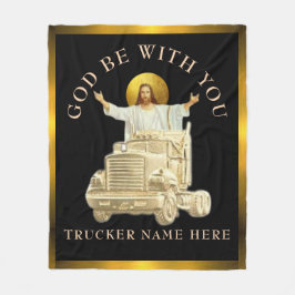 LKW "GOD BE WITH YOU" Personalisiertes Geschenk Fleecedecke