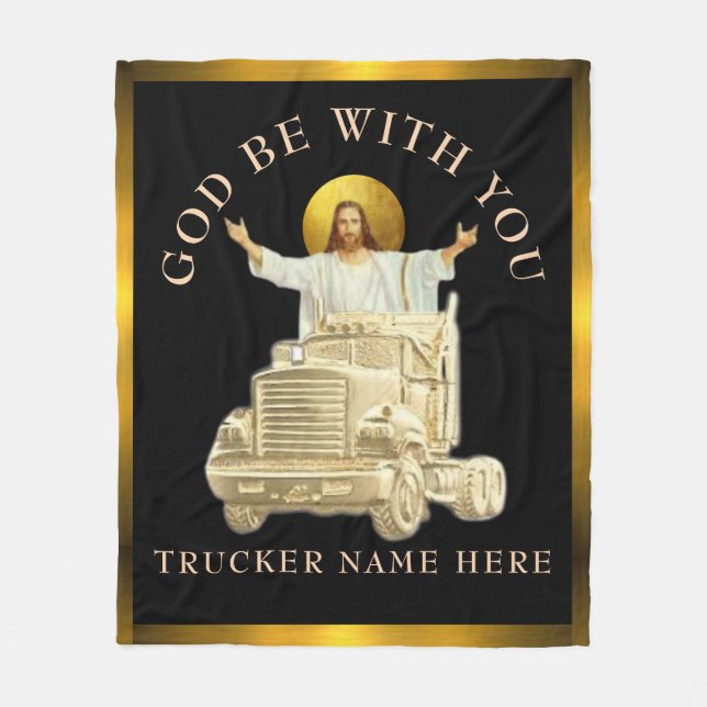 LKW "GOD BE WITH YOU" Personalisiertes Geschenk Fleecedecke (Vorderseite)
