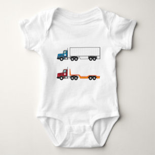 LKW halb und Flachbett Baby Strampler