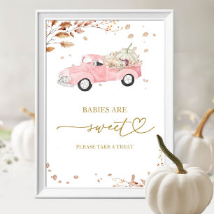 LKW Herbst Mädchen Baby Shower Babys Sind Süß Schi Poster