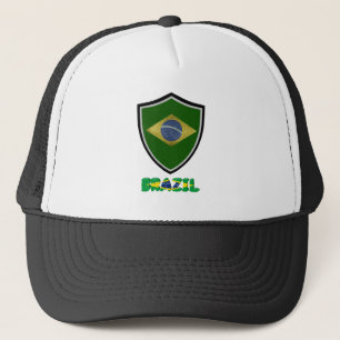 LKW-Hut auf der Flagge Brasiliens Truckerkappe