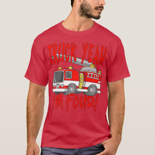 LKW Ja, ich bin vier Feuerwehr-LKW zum 4. Geburtst T-Shirt