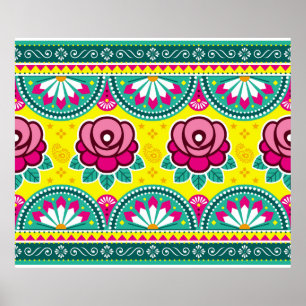 LKW-Kunst aus Indien und Pakistan nahtlos lang Poster