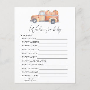 LKW-Kürbis - Party Wünsche für Babyspiel