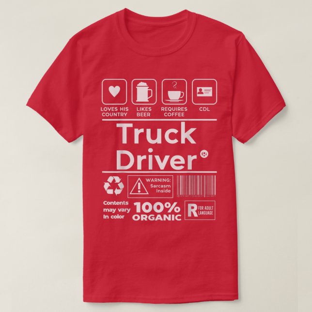 LKW Landlastwagen Diesel Güterkraftwagen T-Shirt (Design vorne)