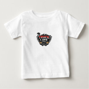 LKW Leben Grunge Abgenutzt Chrom Rot Trucker Mütze Baby T-shirt