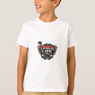 LKW Leben Grunge Abgenutzt Chrom Rot Trucker Mütze T-Shirt