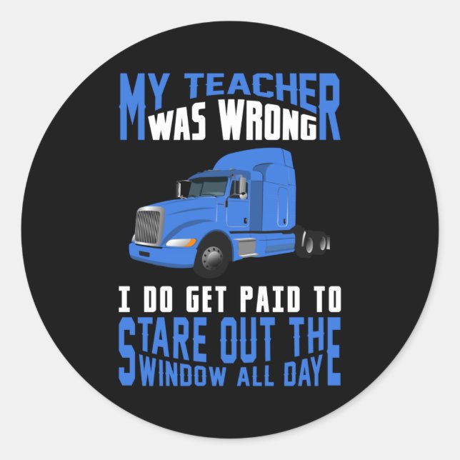 LKW Liebe LKWs Funny Gift Idee Runder Aufkleber (Vorderseite)