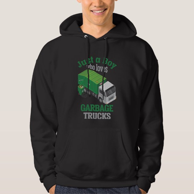 Lkw liebend Kleinkind Cool Recycelnd Hoodie (Vorderseite)