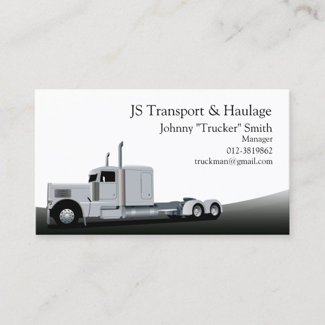 LKW-LKW Black Business Card Visitenkarte (Vorderseite)
