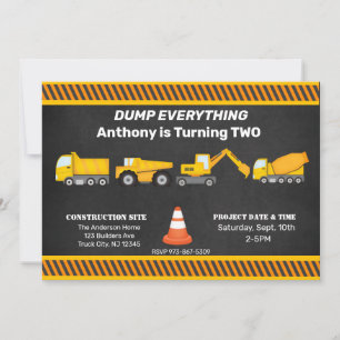 Lkw, Lkw und Lkw Kindergeburtstag Einladung