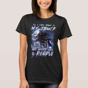 LKW Männer Frauen Big Rig LKW Truckin' Road L T-Shirt