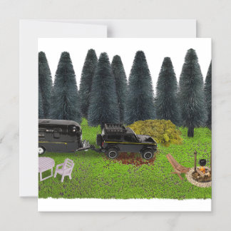 LKW mit Camper im Woods Cleared Camping Spo Magneteinladung