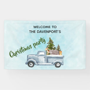 LKW mit Niedlichen Tieren Weihnachtsfest Party Banner