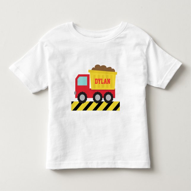 Lkw mit rotem und gelbem Unterteil, für Kinder Kleinkind T-shirt (Vorderseite)