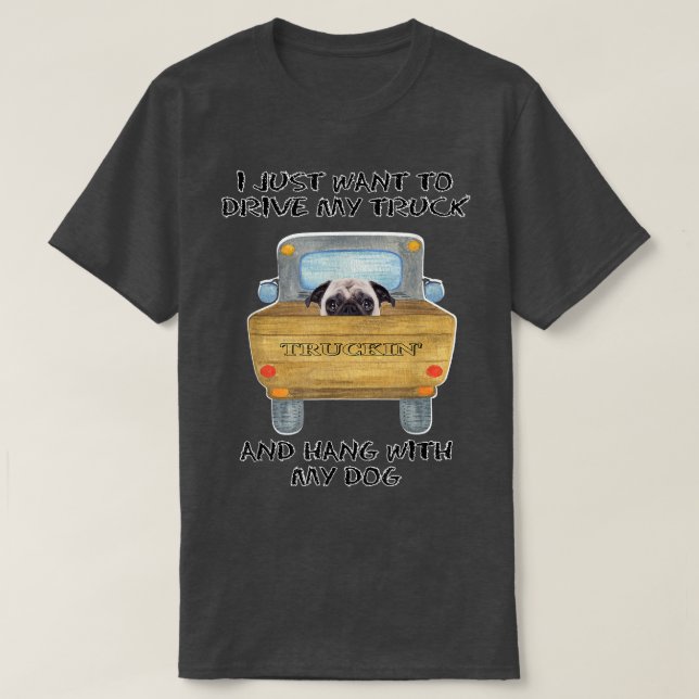 Lkw-Mops T-Shirt (Design vorne)