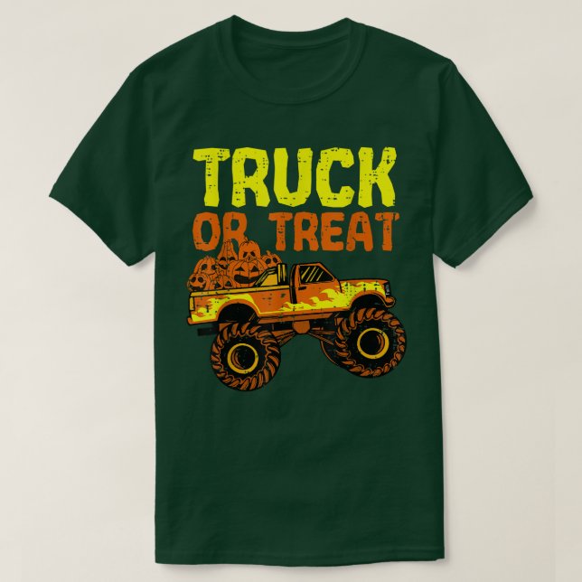 Lkw oder Leckerei Pumpkins Kleinkind Boys Hallowee T-Shirt (Design vorne)
