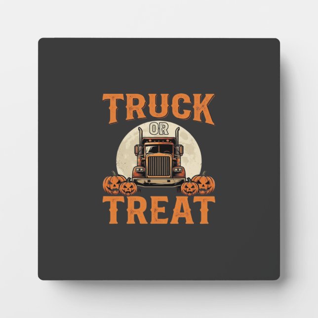 LKW oder Süßigkeiten Halloween Sattelzug Design_1 Fotoplatte (Vorderseite)