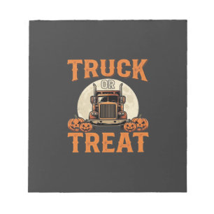 LKW oder Süßigkeiten Halloween Sattelzug Design_1 Notizblock