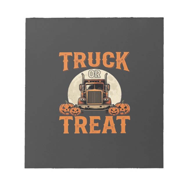 LKW oder Süßigkeiten Halloween Sattelzug Design_1 Notizblock (Vorderseite)