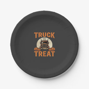 LKW oder Süßigkeiten Halloween Sattelzug Design_1 Pappteller