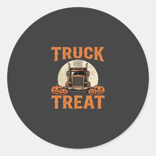 LKW oder Süßigkeiten Halloween Sattelzug Design_1 Runder Aufkleber (Vorderseite)