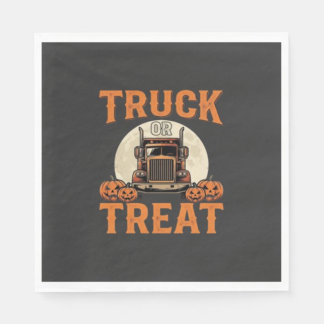 LKW oder Süßigkeiten Halloween Sattelzug Design_1 Serviette (Vorderseite)