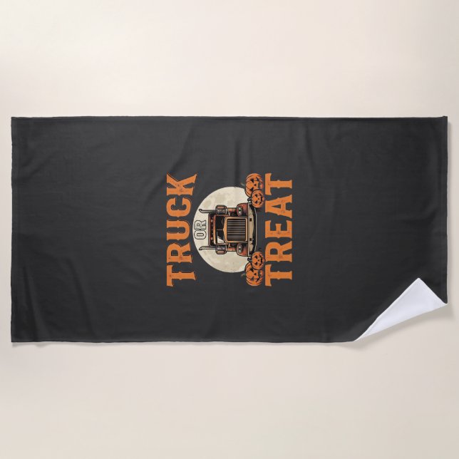 LKW oder Süßigkeiten Halloween Sattelzug Design_1 Strandtuch (Vorderseite)