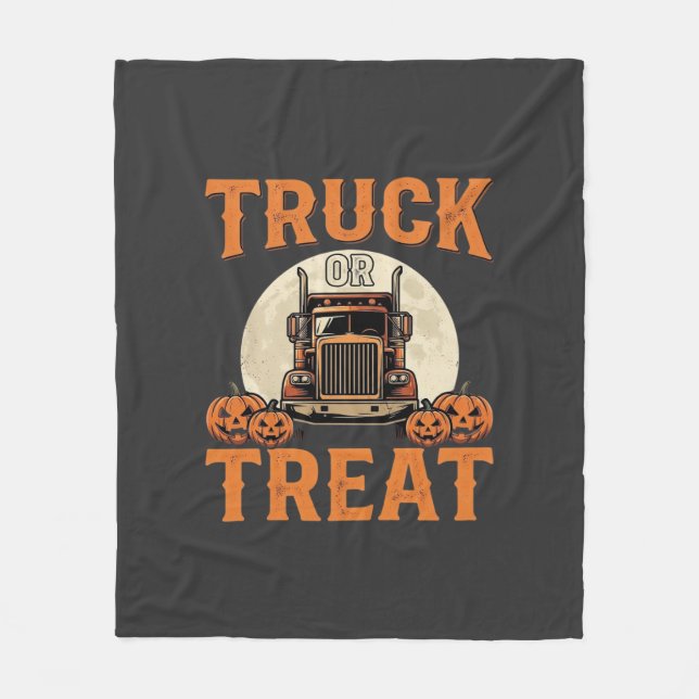 LKW oder Süßigkeiten Halloween-Semi-LKW-Design_1 Fleecedecke (Vorderseite)